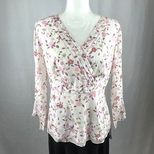 Ann Taylor LOFT Pink Flower Blouse — 10